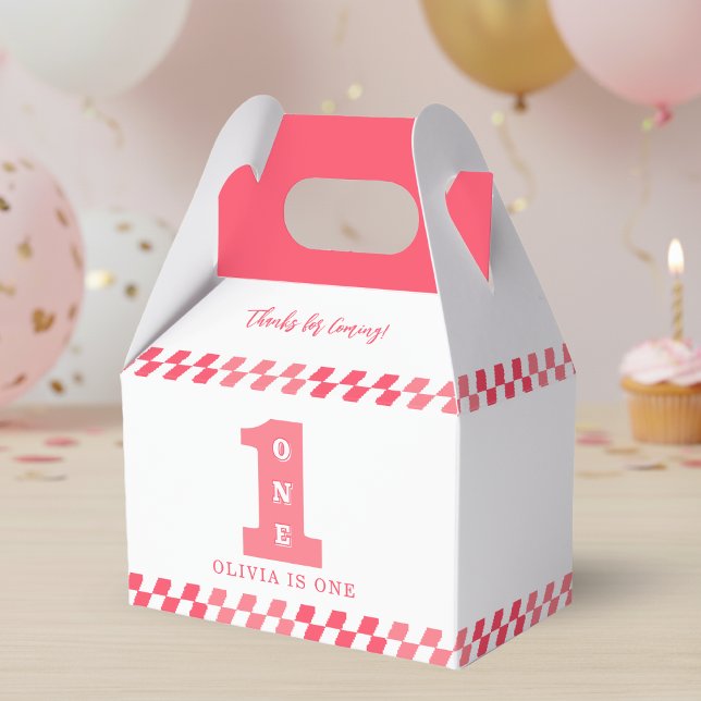 1st Birthday Party Girls Pink One Favour Box (1st Birthday Party Girls Pink One Favor Boxes
)