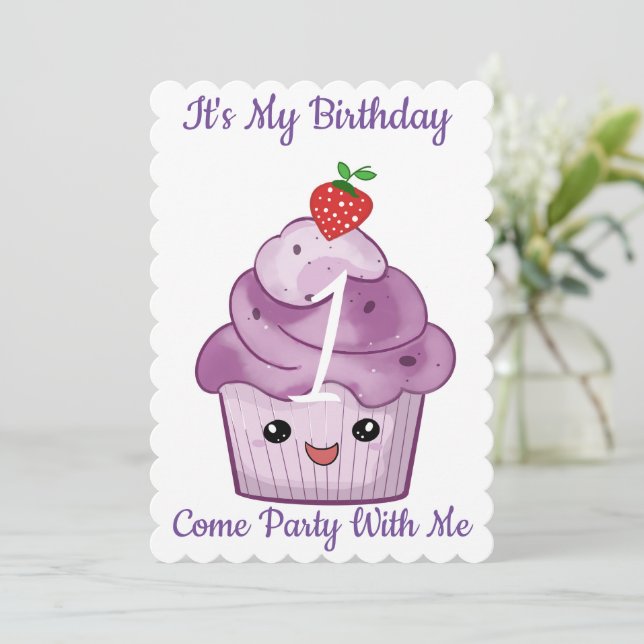 1st Birthday Party Invitations (Standing Front)