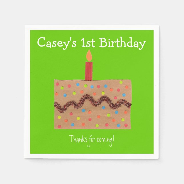 1st birthday party  napkin (Front)