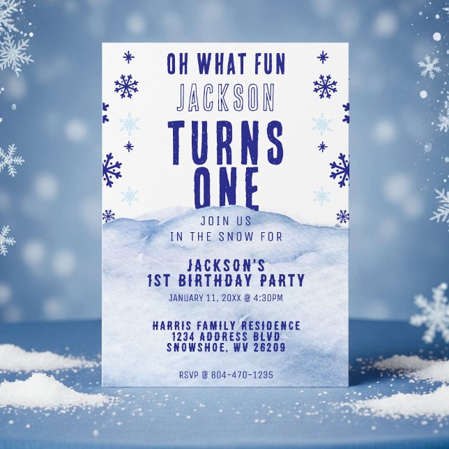 1st Birthday Party Winter Snow Christmas Invitation (1st Birthday Party Winter Snow Christmas Invitation
)
