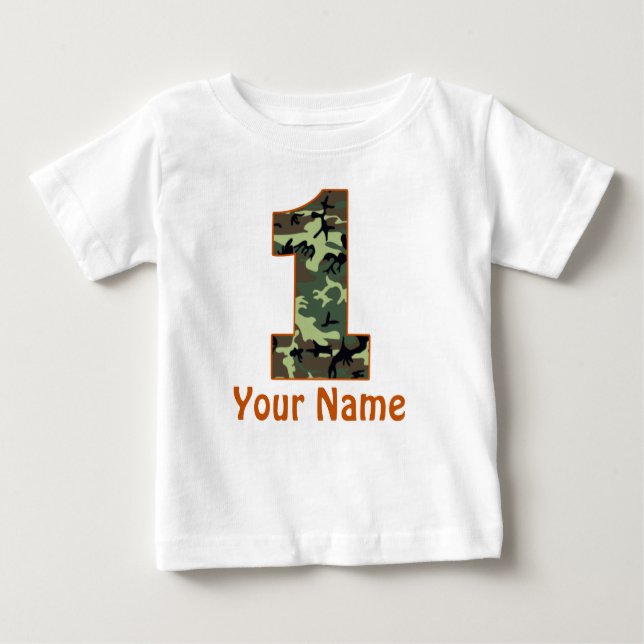 1st Birthday Personalised Camo Shirt (Front)