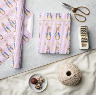 1st Birthday Peter the Rabbit Pink Bubble gum  Wrapping Paper