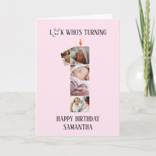 1st Birthday Photo Card
