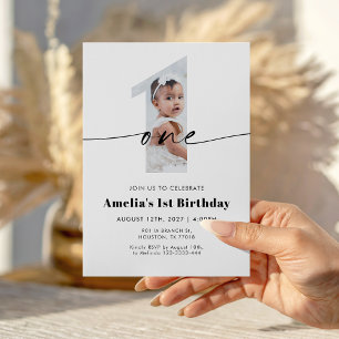 1st Birthday Photo Invitation