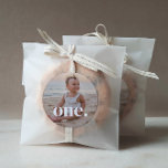 1st Birthday Photo - one Classic Round Sticker<br><div class="desc">A modern 1st Birthday Birthday design with space to add your own photo and with the word 'one.' over the top. You can change the word to anything else if you prefer!</div>