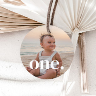 1st Birthday Photo - one Favour Tags