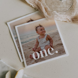 1st Birthday Photo - one Napkin