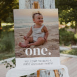 1st Birthday Photo Welcome Sign<br><div class="desc">A modern 1st Birthday Birthday Welcome Sign with space to add your own photo. You will need to ensure you move your photo to the layer under the 'rectangle' layer so that the text at the bottom can be seen!</div>
