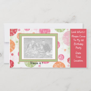 1st Birthday PhotoCard Invitation