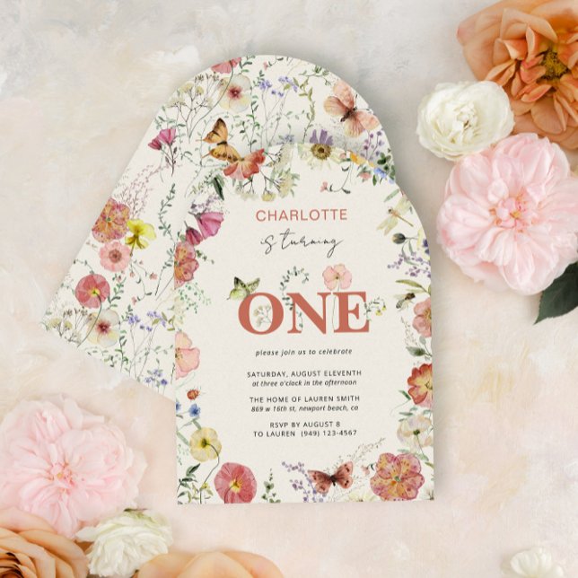 1st Birthday Pressed Flowers Is Turning One Invitation (Creator Uploaded)