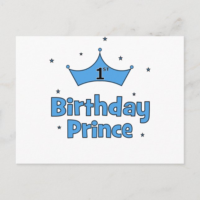 1st Birthday Prince Postcard (Front)