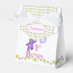 1st Birthday Princess Bear Custom Favour Box