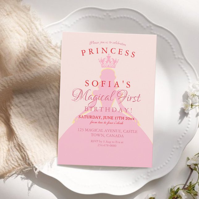 1st Birthday Princess Photo Invitation (Creator Uploaded)