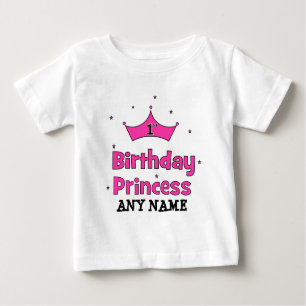 1st Birthday Princess!  with pink crown Baby T-Shirt