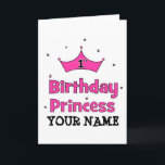 1st Birthday Princess!  with pink crown Card<br><div class="desc">1st Birthday Princess! (with pink crown) Perfect personalised/customised t-shirt gift where you can add any girl name for your little girls first birthday! Daughter,  Granddaughter,  Children,  kids,  babies,  toddlers,  dogs,  dog,  & pets, will love this shirt,  button,  poster,  bag,  card or Email me if you have any questions kustomizedkids@gmail.com</div>