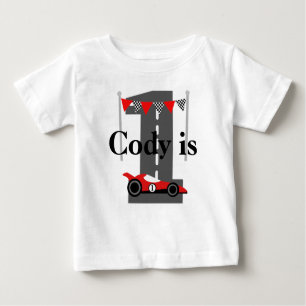 1st Birthday Race-car Custom Baby T-Shirt