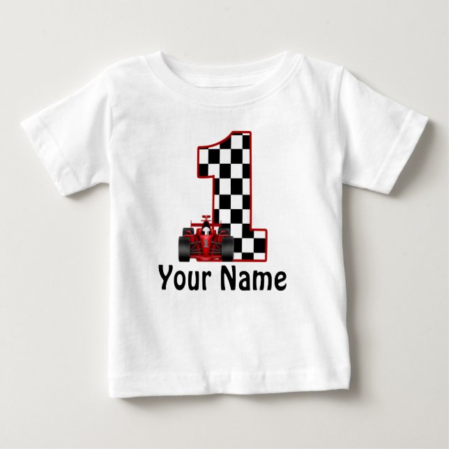 1st Birthday Race Car Personalised Shirt (Front)