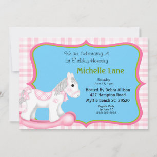 1st Birthday Rocking Horse Birthday Invite