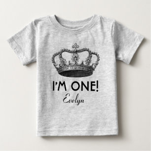 1st Birthday Royal Prince Crown One Year Old Baby T-Shirt