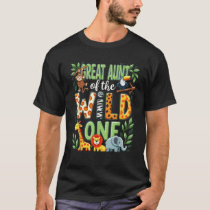 1st Birthday Safari Zoo Great Aunt Of The Wild One T-Shirt