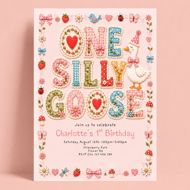 1st Birthday Silly Goose Invitation (Creator Uploaded)