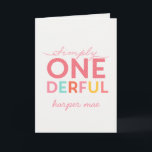 1st birthday simple onederful colourful typography card<br><div class="desc">Simply onederful wonderful 1st birthday card. Bright colourful typography design. Mark your little ones special day with style in this first birthday design. Part of a collection.</div>