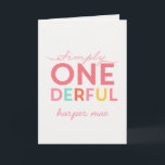 1st birthday simple onederful colourful typography card<br><div class="desc">Simply onederful wonderful 1st birthday card. Bright colourful typography design. Mark your little ones special day with style in this first birthday design. Part of a collection.</div>