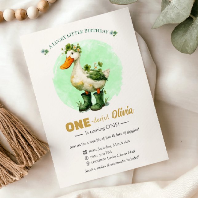 1st Birthday St. Patrick's Day Invitation Card (Creator Uploaded)