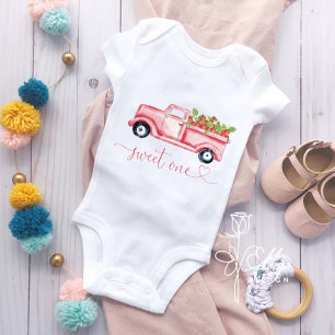 1st Birthday Strawberry Sweet One  Baby Bodysuit