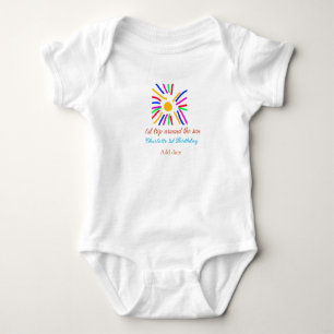 1st Birthday sun trip add name colourful sun date Baby Bodysuit