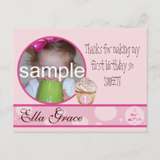 1st Birthday Thank you card