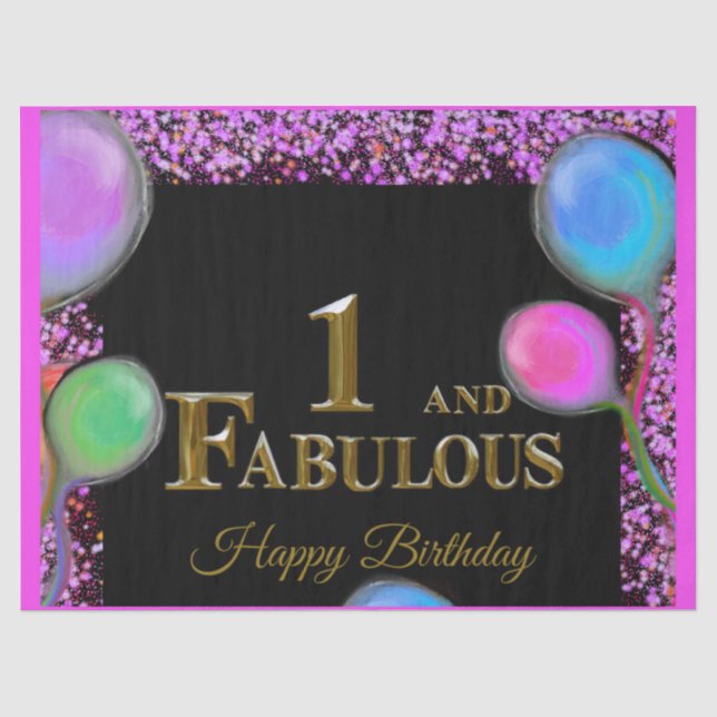 1st Birthday  Tissue Paper (Front)