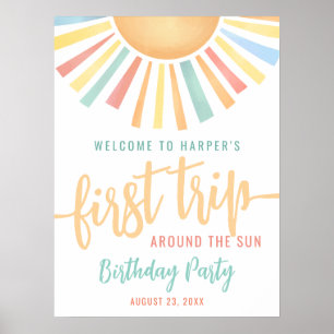 1st Birthday Trip Around The Sun Welcome Sign