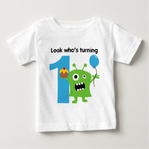 1st Birthday Tshirt Cute Monster
