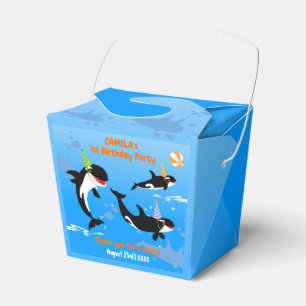 1st birthday under the sea orca whale baby girl favour box