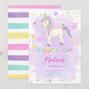 1st Birthday Unicorn Invitation