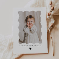 1st Birthday Wavy Photo Heart