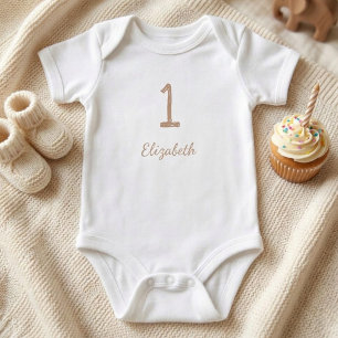 1st Birthday White Bodysuit  Birthday Outfit