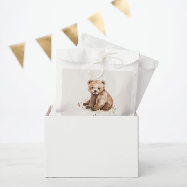 1st Birthday Wild One bear modern elegant party Favour Bags (Party)