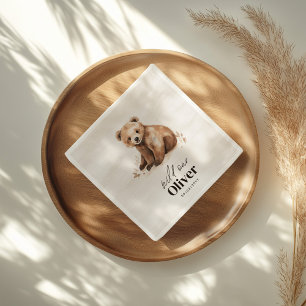 1st Birthday Wild One bear modern elegant party Napkin