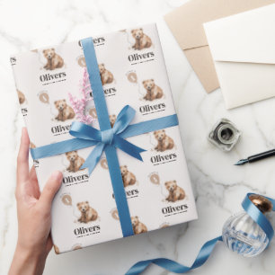 1st Birthday Wild One bear modern elegant  Wrapping Paper