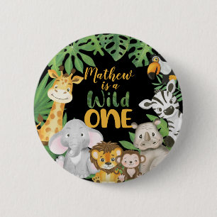 1st Birthday Wild One Safari Jungle Themed 6 Cm Round Badge