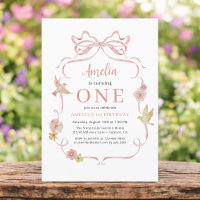 1st Birthday Wildflower Pink Coquette Bow Girl's