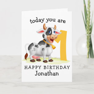 1st Birthday with Our Adorable Cow Card