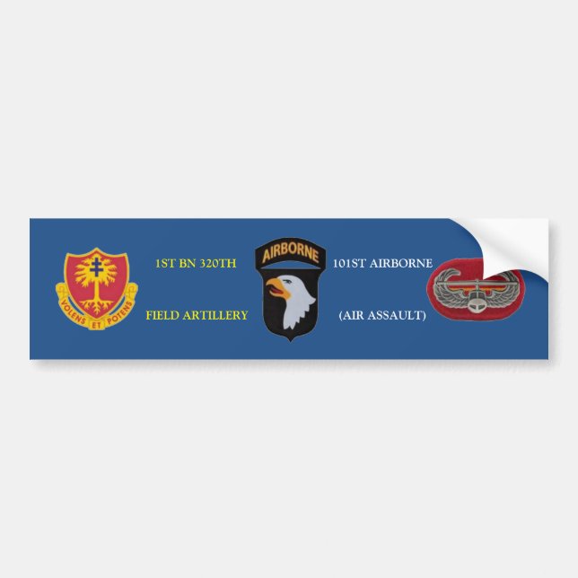 1ST BN 320TH FIELD ARTILLERY 101ST BUMPER STICKER (Front)