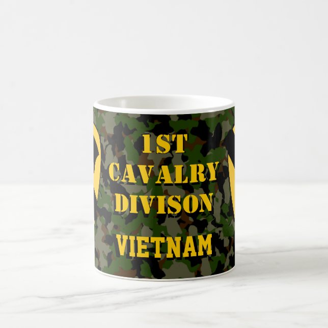 1st Calvary Division Camo Green Vietnam Coffee Mug (Center)
