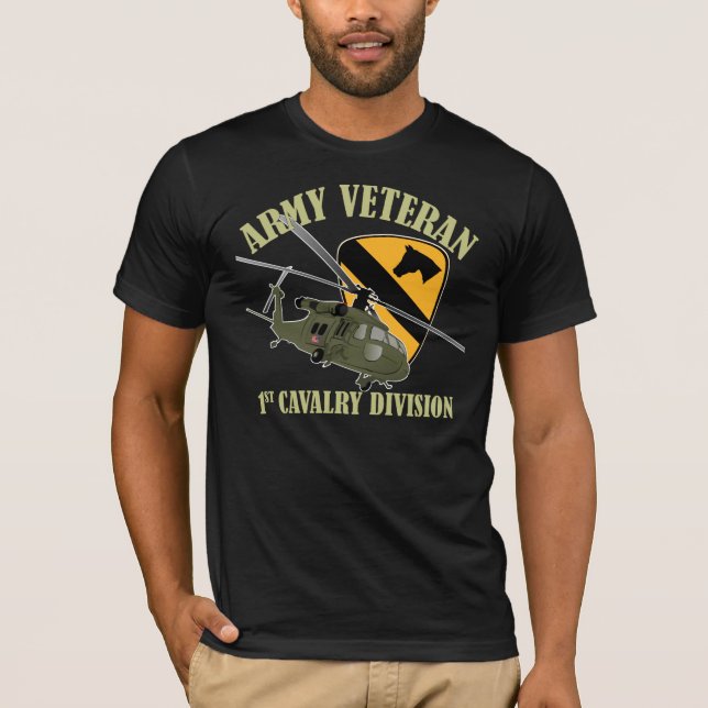1st Cav Vet - UH60 Blackhawk T-Shirt (Front)