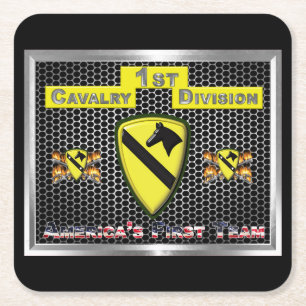1st Cavalry Division 1st CAV  Square Paper Coaster