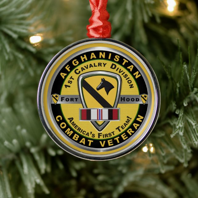 1st Cavalry Division Afghanistan Veteran Metal Tree Decoration (Tree)