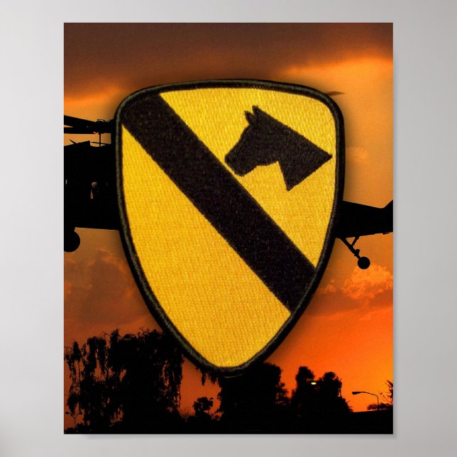 1st Cavalry Division Air Cav Fort Hood Patch Poster (Front)